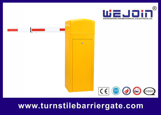 Gelbe Farbe 6m Teleskopische Geradearm Barriere Tor DC24V Bürstenloser Motor Shenzhen ISO zugelassen