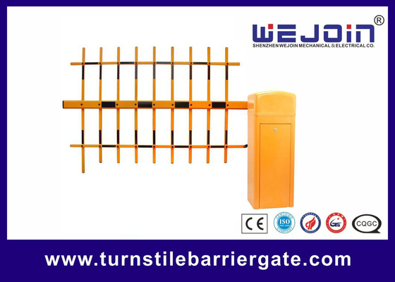 Gelbe Farbe 4m Drei Zaun Arm Barriere Tor DC24V Bürstenloser Motor Auto-Rückwärts bei Hindernissen